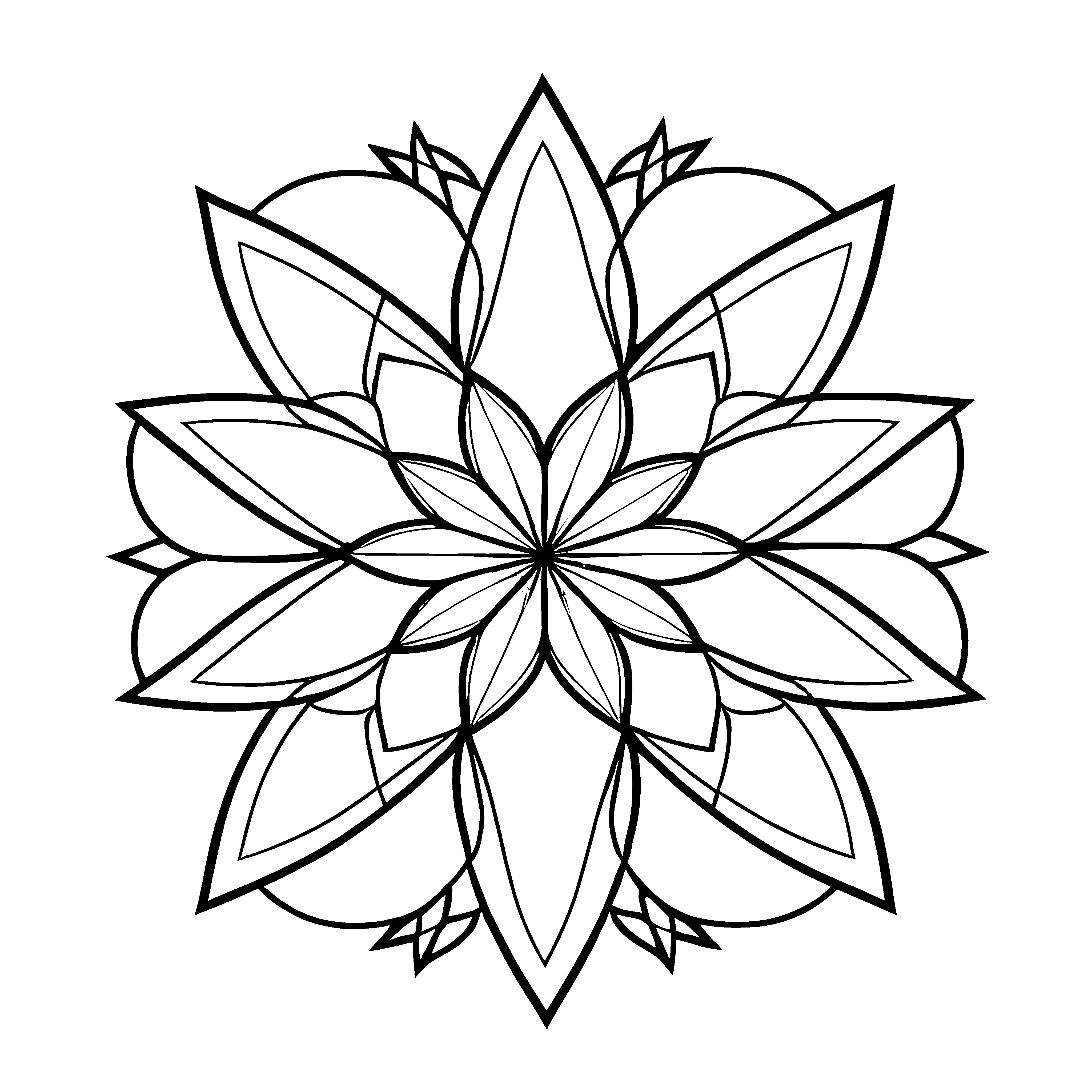 Faszinierender Weihnachtsstern mit komplexem geometrischen Design Malvorlage für künstlerische Weihnachtsentdecker