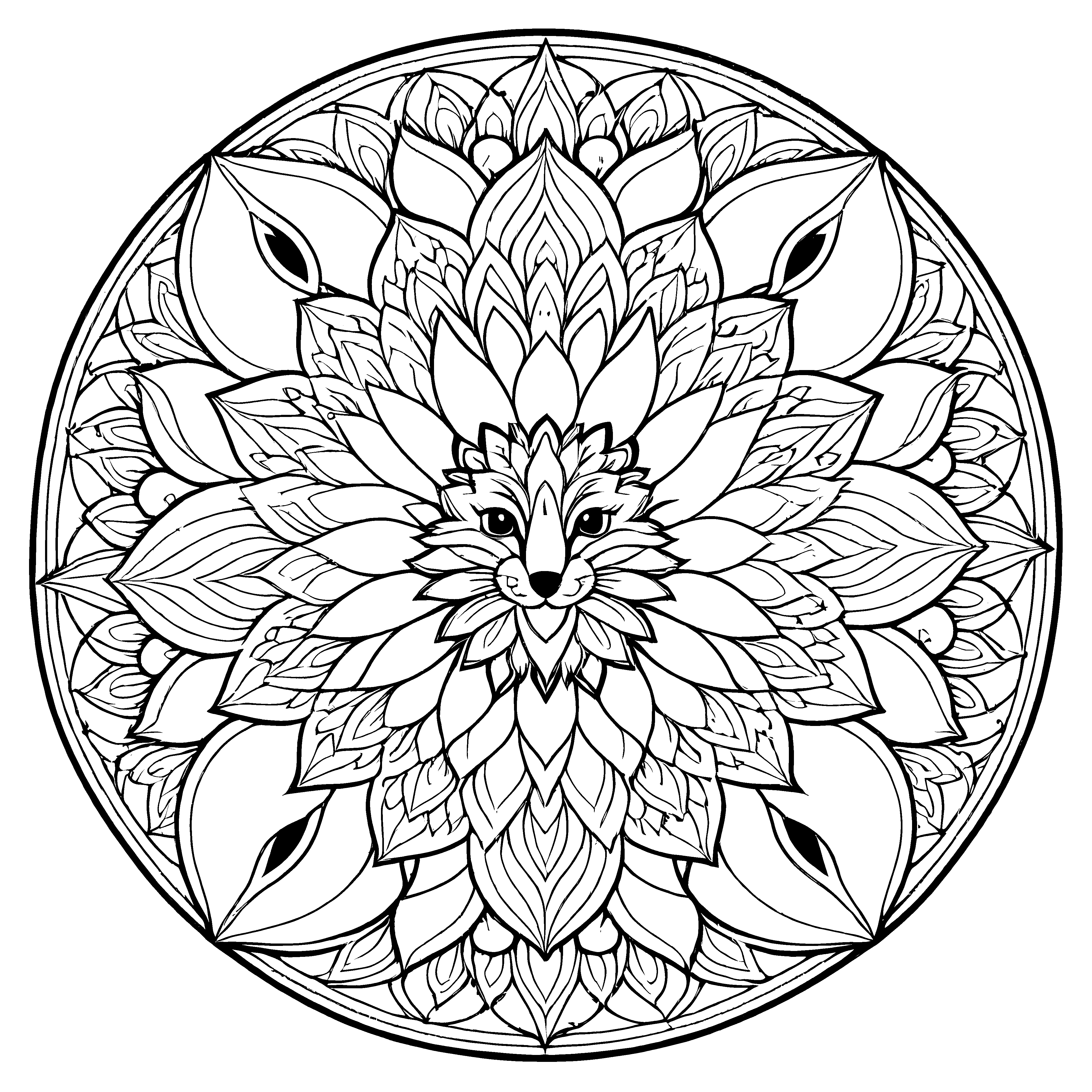 Vielseitiges Mandala mit kreativem Hundemotiv Ausmalvorlage für fröhliche Farbexploratoren und kunterbunte Künstler