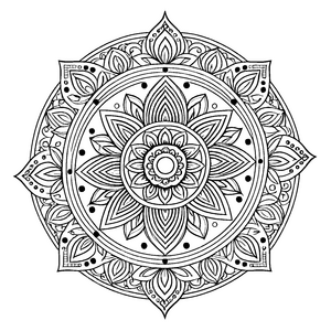 Faszinierendes Mandala mit zarten Kreisen und floralen Akzenten Ausmalvorlage für farbige Träumer und kreative Entdecker