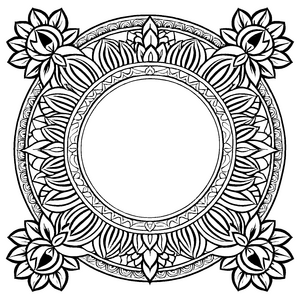 Bezauberndes Mandala mit sternenförmigen Details Malvorlage für fantasievolle Farbentdecker und kreative Köpfe