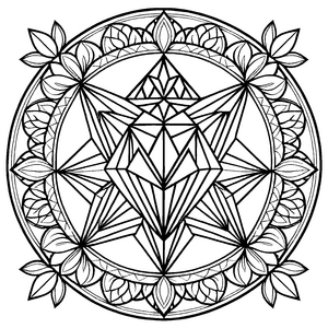Fantasievolles Mandala mit vielfältigen geometrischen Mustern Ausmalbild für neugierige Künstlermäuse und kreative Abenteurer