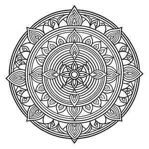 Fesselndes Mandala mit faszinierenden geometrischen Mustern Ausmalbild für kleine Formenzauberer und kreative Entdecker