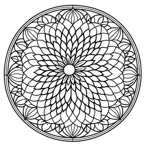 Vielfältiges Mandala mit symmetrischen Kreisen Ausmalbild für fantasievolle Farbzauberer und kreative Abenteurer