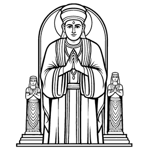 Ergreifender Babylonischer Priester in Andacht Malvorlage für fantasievolle Geschichtenerzähler