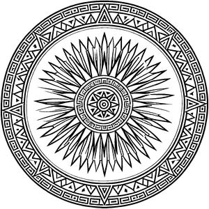 Faszinierendes Mandala mit Sonnenblumen-Muster im Zentrum Ausmalvorlage für kleine Entdecker und kreative Köpfe