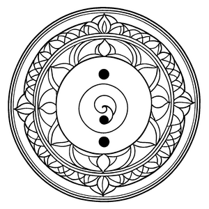 Elegantes Mandala mit faszinierenden geometrischen Formen Ausmalmotiv für kreative Visionäre und kleine Fantasten