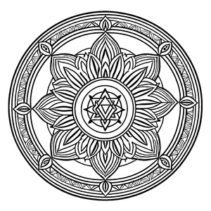 Faszinierendes Mandala mit eleganten Blumen und Mustern Ausmalbild für inspirierte Künstler und träumende Entdecker