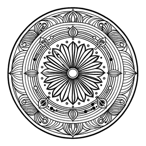 Zauberhaftes Mandala mit floralen Mustern Ausmalbild für kreative Farbzauberer und kleine Entdeckergeister