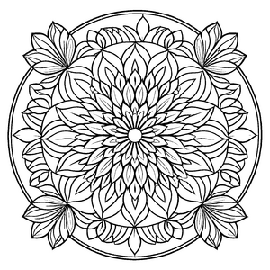 Elegantes Mandala mit faszinierenden geometrischen Mustern Ausmalvorlage für neugierige Träumer und bezaubernde Farbkünstler