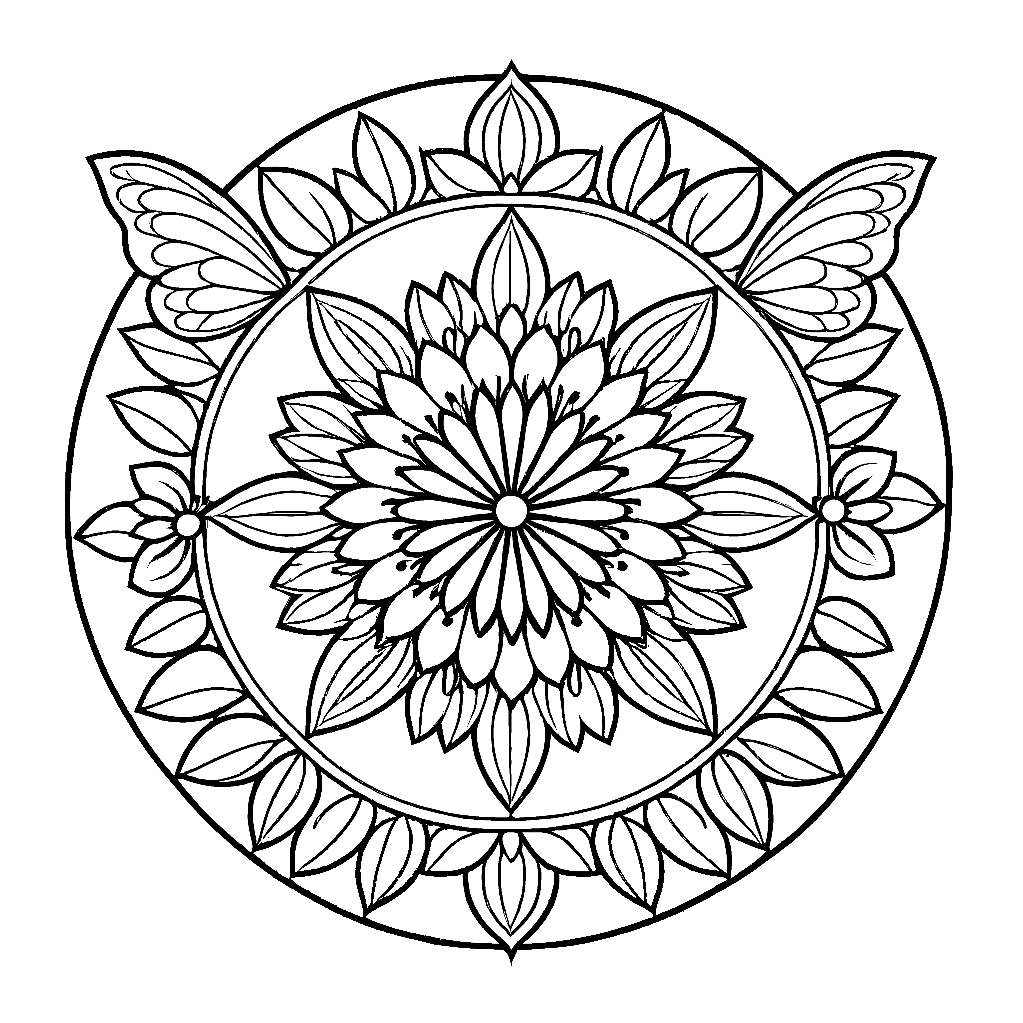 Fesselndes Mandala mit vielfältigen geometrischen Formen Ausmalmotivation für fantasievolle Entdecker und kleine Künstler