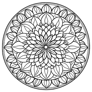 Kreatives Mandala mit harmonischen Formen und feinen Details Ausmalbild für mutige Freizeitkünstler und kleine Fantasiebeschwörer