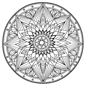 Faszinierendes Mandala mit floralen geometrischen Mustern Ausmalbild für kleine Entdecker und kreative Träumer