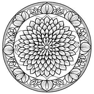 Faszinierendes Mandala mit blühenden Blumenmustern Ausmalbild für neugierige Farbentdecker und kleine Traumgestalter