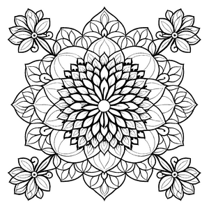 Bezauberndes Mandala mit floralen Mustern für kreative Entdecker und kleine Zeichnertalente
