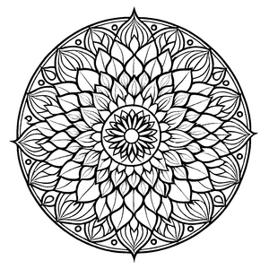 Faszinierendes Mandala mit blühenden Mustern Ausmalvorlage für kreative Farbzauberer und kleine Kunstabenteurer