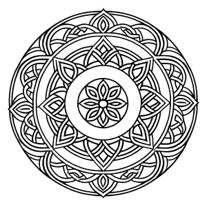 Fesselndes Mandala mit filigranen Details Ausmalvorlage für mutige Farberforscher und kreative Fantasietüftler