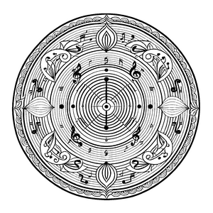 Elegantes Mandala mit harmonischen geometrischen Formen Ausmalmotiv für kreative Entdecker und kleine Musterliebhaber