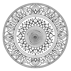 Detailreiches Mandala mit spannenden geometrischen Mustern Ausmalvorlage für mutige Grafikentdecker und kreative Farbkünstler