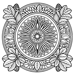 Elegantes Mandala mit floralen Akzenten Bastelmotiv für fantasievolle Farbenthusiasten und kreative Entdecker