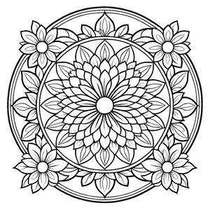 Faszinierendes Mandala mit kunstvollen Mustern Ausmalbild für träumerische Entdecker und farbenfrohe Kreativköpfe