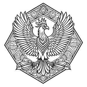 Wunderbares Mandala mit elegantem Vogel und faszinierenden Mustern Ausmalmotiv für kreative Träumer und kleine Farbzauberer