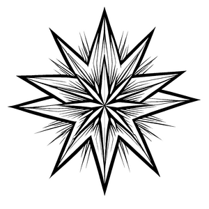 Strahlender Weihnachtsstern mit funkelndem Design Ausmalbild für kreative Weihnachtskünstler