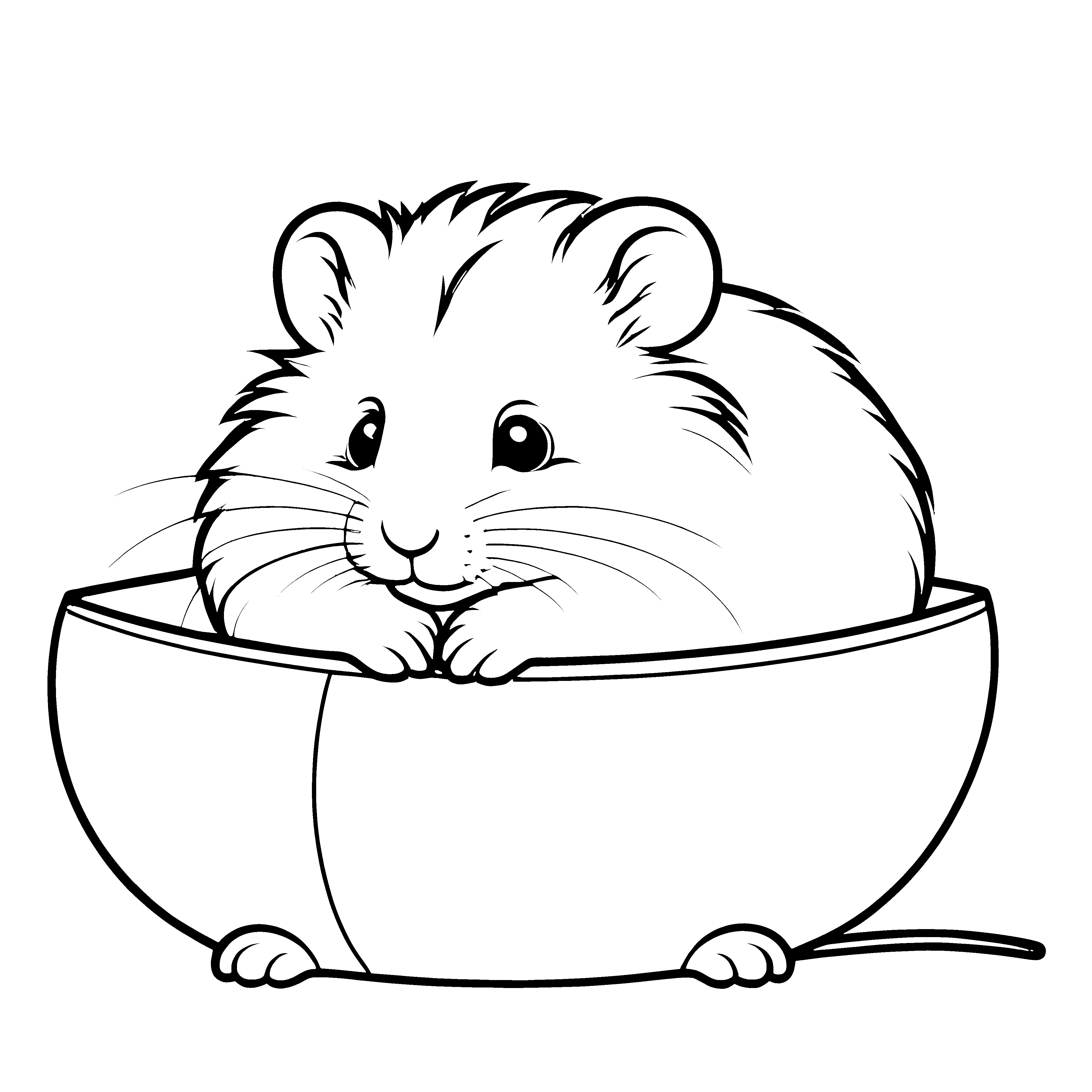 Bezaubernder Hamster in buntem Schalenparadies Malvorlage für kleine Entdecker