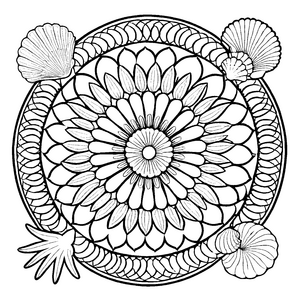 Buntes Mandala mit zauberhaften Blumen und geheimnisvollen Formen Ausmalmotiv für aufregende Farbträumer und fantasievolle Künstler