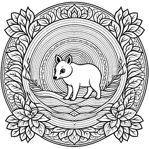 Charmantes Mandala mit süßem weißen Kaninchen Ausmalbild für neugierige Farbentdecker und kreative Träumer