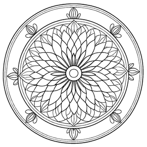 Faszinierendes Mandala mit faszinierenden geometrischen Formen Ausmalbild für junge Visionäre und kreative Kopfmädchen