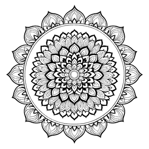 Faszinierendes Mandala mit filigranen Mustern Ausmalvorlage für kreative Entdecker und kleine Kunstschaffende