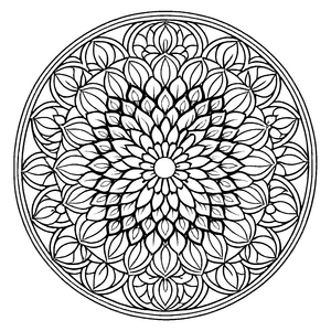 Zauberhaftes Mandala mit filigranen Mustern und Kreisen Ausmalbild für fantasievolle Künstler und kleine Traumspinnen