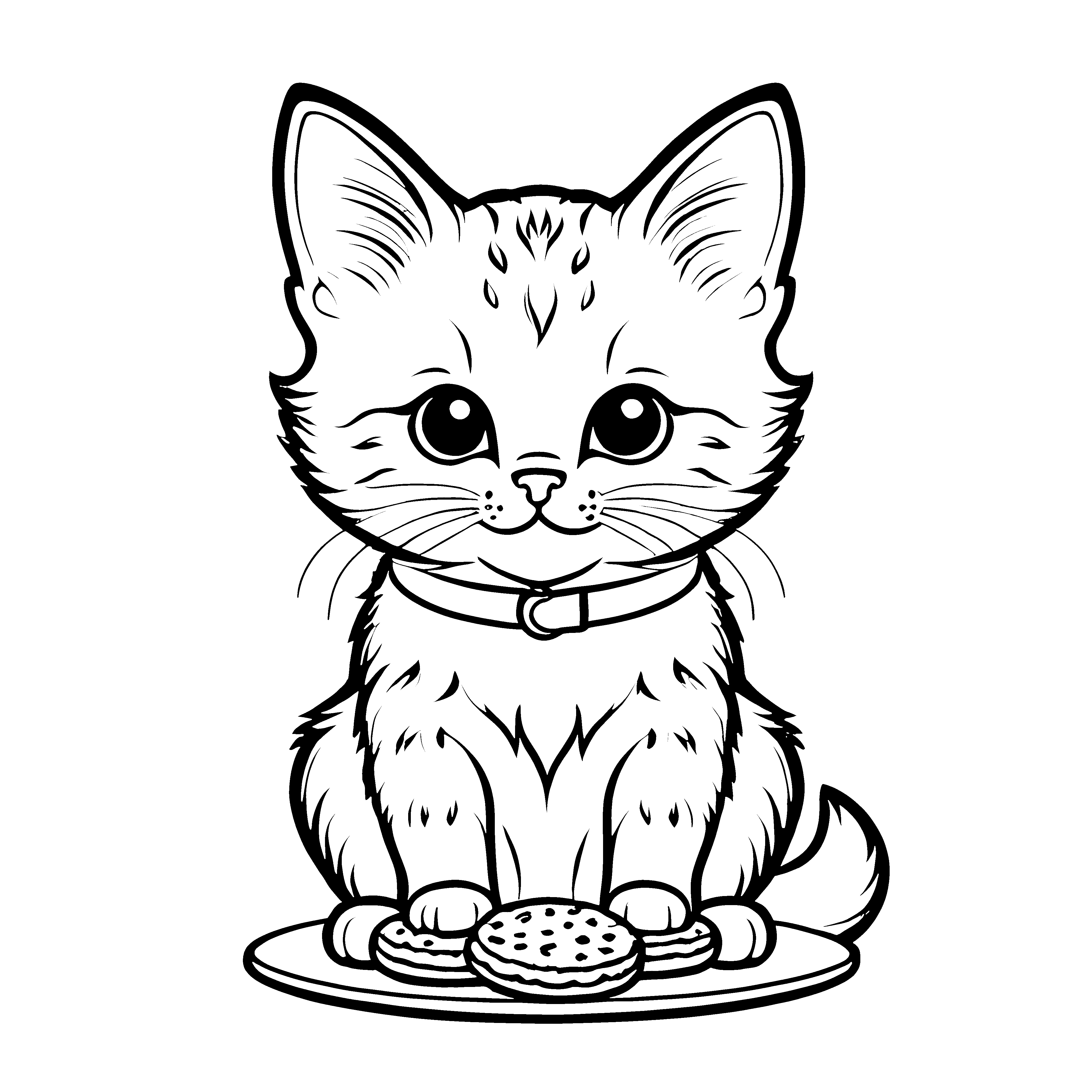 Überraschende Katze neben köstlichem Hamburger Malvorlage für furiose Feinschmecker mit bunten Träumen