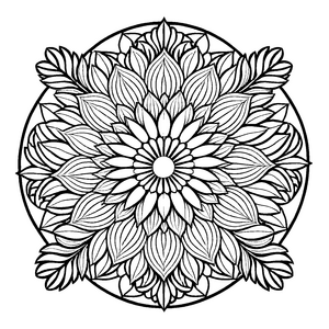 Faszinierendes Mandala mit blühendem Blumenmuster Ausmalmotiv für kleine Fantasieträumer und kreative Entdecker