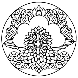 Bezauberndes Mandala mit strahlenden Sonnenblumen und filigranen Details Malvorlage für kleine Kunstzauberer und kreative Kopfkinos