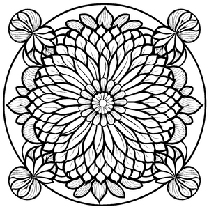 Kreatives Mandala mit floralen Ornamenten und fantasievollen Mustern Ausmalbild für neugierige Farbgestalter und träumerische Entdecker