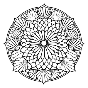 Wunderschönes Mandala mit zarten Sternen und tollen Formen Ausmalmotiv für kleine Kreativköpfe und mutige Farbträumer