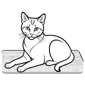 Witzige Katze mit großen Augen auf Bank Malvorlage für fantasievolle Tierfreunde und kleine Künstler
