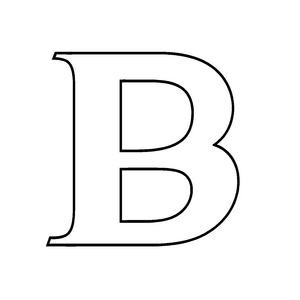 Fantasievoller Buchstabe B im stilvollen Schwarz-Weiß Ausmalbild für kleine Sprachabenteurer mit großen Ideen