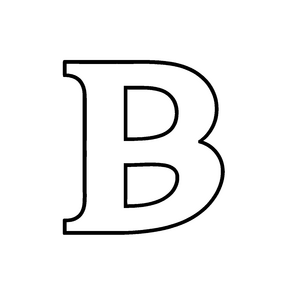 Kreativer Buchstabe B in modernem Schwarz-Weiß-Style Ausmalmotiv für fantasievolle Schriftgestalter