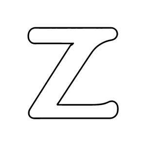 Stylisierter Buchstabe Z als Ausmalbild für neugierige Sprachkünstler