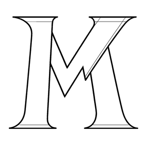Bezauberndes M mit dekorativem Stern Ausmalvorlage für fantasievolle Buchstabenfinder