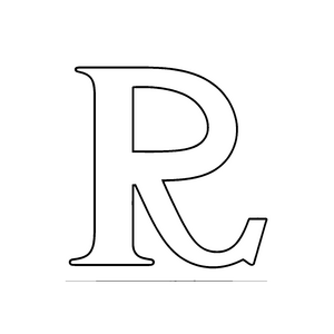 Bezaubernder Buchstabe R in vielen Formen Ausmalbild für kreative Köpfe