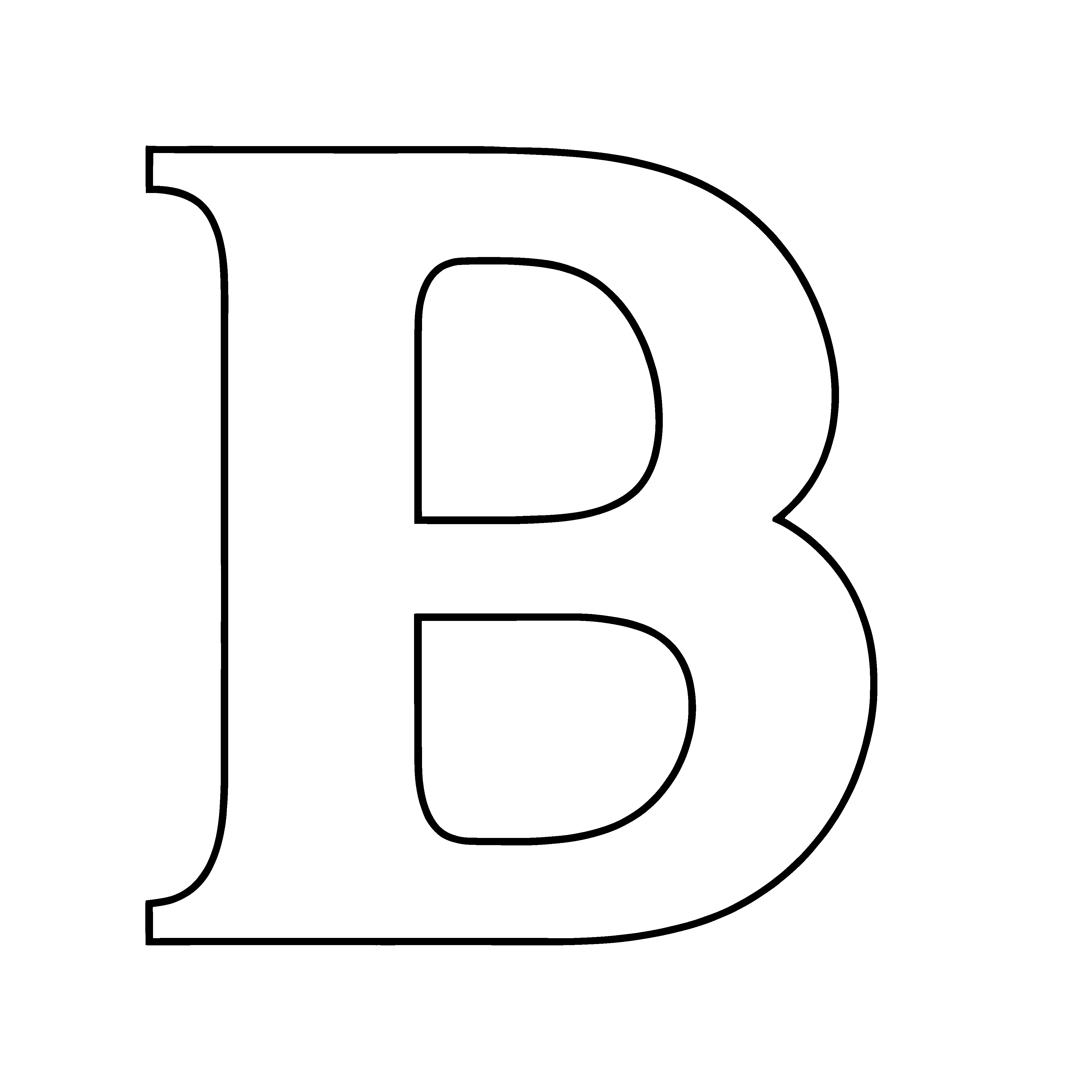 Fantasievoller Buchstabe B in charmantem Schwarz-Weiß Ausmalmotiv für neugierige Sprachabenteurer