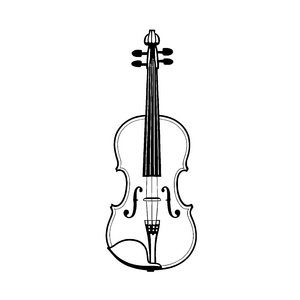Bezaubernde Geige mit filigranen Details Malvorlage für kleine Musikentdecker
