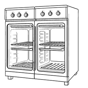 Faszinierender Backofen mit leeren Backblechen Ausmalvorlage für hungrige Küchenkünstler