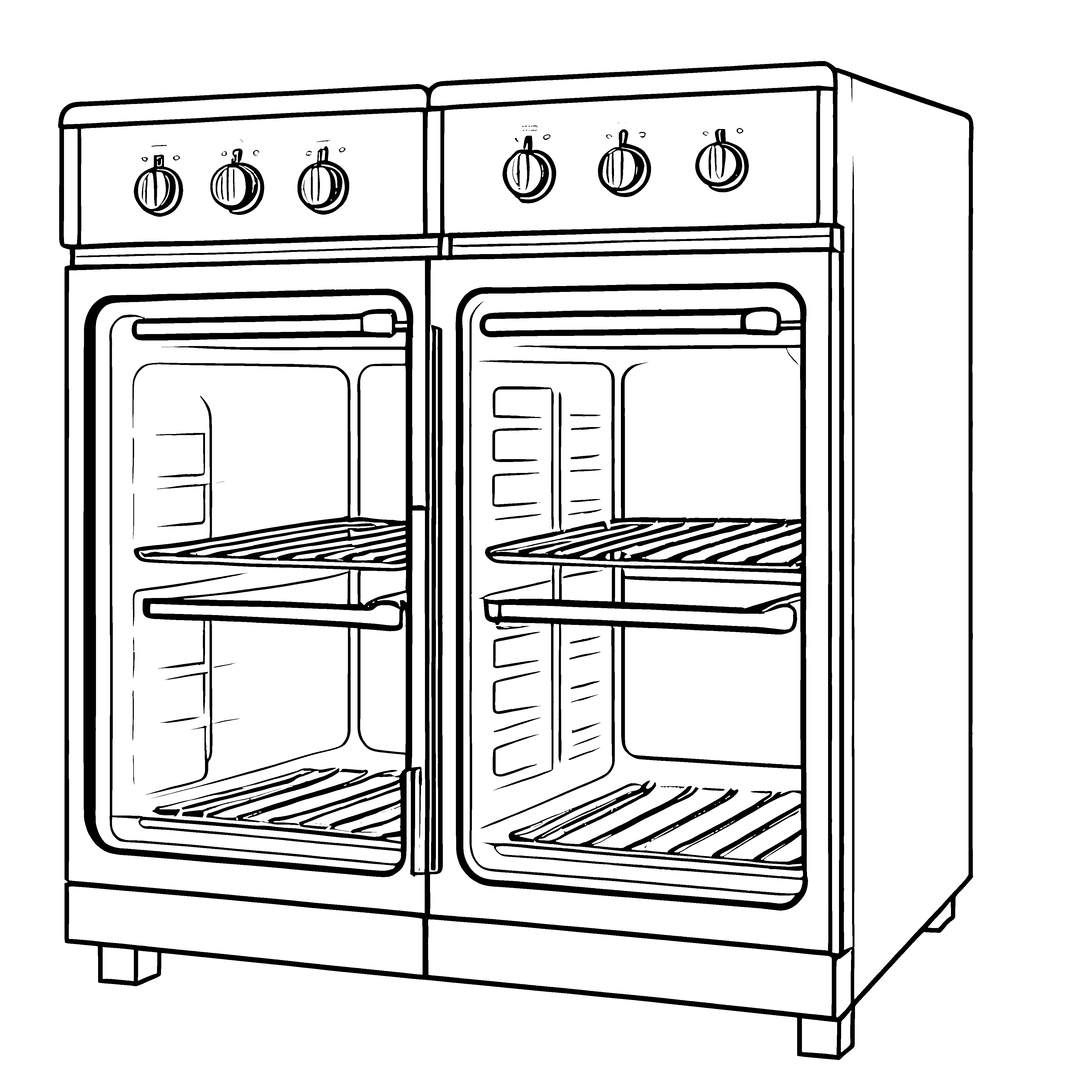 Faszinierender Backofen mit leeren Backblechen Ausmalvorlage für hungrige Küchenkünstler