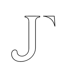 Eleganter Buchstabe J Ausmalmotiv für neugierige Lernfreunde