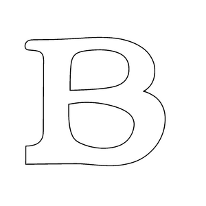 Bezaubernder Buchstabe B in stilvollem Schwarz-Weiß Malvorlage für junge Sprachkünstler mit grenzenloser Kreativität