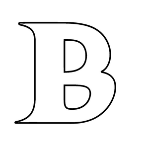 Einzigartiger Buchstabe B in künstlerischem Schwarz-Weiß-Muster Ausmalvorlage für kreative Buchstabenliebhaber